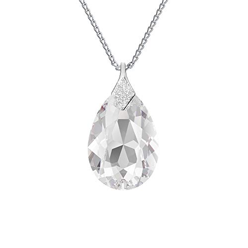 Kette Damen mit Anhänger - Halskette Damen Silber 925 - elegante und moderne Schmuck für Sie - Silber Kette in Form eines Tropfens - Wetten Sie Auf Ketten Anhänger - mit Kristalle (Crystal) von Panda-Jewellery