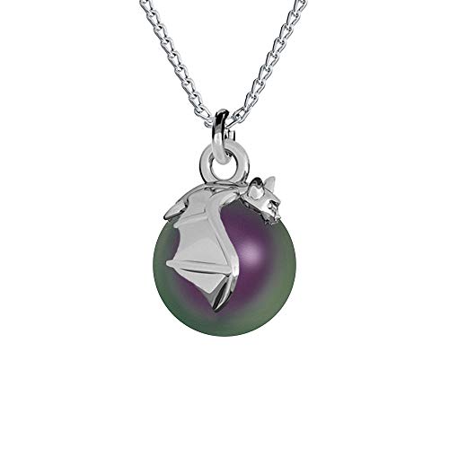 Panda-Jewellery Kette Damen mit Anhänger - Halskette Damen Silber 925 - elegante und moderne Schmuck für Sie - Silber Kette mit Perlen und Fledermaus - Wetten Sie Auf Ketten Anhänger von Panda-Jewellery