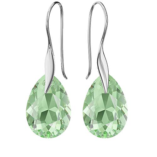 Panda-Jewellery Ohrringe Silber 925 Hängend - Ohrringe Hängend mit Kristallen - Wählen Sie Schmuck für Sie - Wetten Sie Auf Silber Ohrringe Damen in Form eines Tropfes (Peridot) von Panda-Jewellery