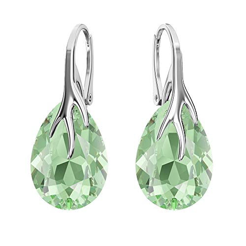 Ohrringe Silber 925 Hängend - Ohrringe Hängend mit Kristallen - Wählen Sie Schmuck für Sie - Wetten Sie Auf Silber Ohrringe Damen in Form eines Tropfes (Peridot) von Panda-Jewellery