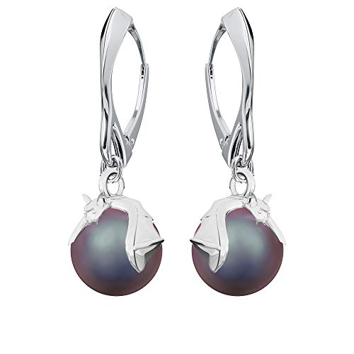 Ohrringe Silber 925 Hängend - mit Anhänger von Perlen - Wählen Sie Ohrringe Hängend - elegante und moderne Schmuck für Sie - Wetten Sie Auf Silber Ohrringe Damen - Fledermaus (Iridescent Red) von Panda-Jewellery