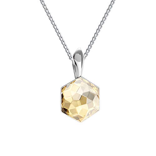 Halskette Damen Silber 925 Kette mit Anhänger - Viele Farben - Kette mit Kristallen Hexagon Mädchen elegante Schmuck für Sie Geschenk Frauen Geschenkbox Handmade: Ketten von Panda-Jewellery