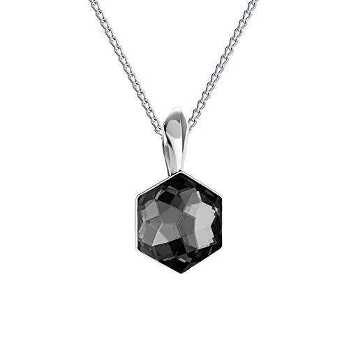 Halskette Damen Silber 925 Kette mit Anhänger - Viele Farben - Kette mit Kristallen Hexagon Mädchen elegante Schmuck für Sie Geschenk Frauen Geschenkbox Handmade: Ketten von Panda-Jewellery