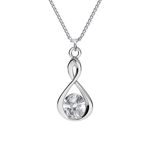 Halskette Damen Silber 925 Kette mit Anhänger - Viele Farben - Kette mit Kristallen Infinity Unendlichkeit - Mädchen Schmuck für Sie - Geschenk Frauen Geschenkbox Handmade: Ketten von Panda-Jewellery