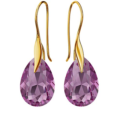 Ohrringe Silber 925 Hängend - Vergoldete Ohrringe Hängend mit Kristallen - Wählen Sie Schmuck für Sie - Wetten Sie Auf Silber Ohrringe Damen in Form eines Tropfes von Panda-Jewellery