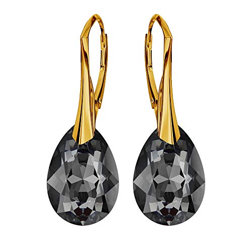 Ohrringe Silber 925 Hängend - Vergoldete Ohrringe Hängend mit Kristallen - Wählen Sie Schmuck für Sie - Wetten Sie Auf Silber Ohrringe Damen in Form eines Tropfes von Panda-Jewellery