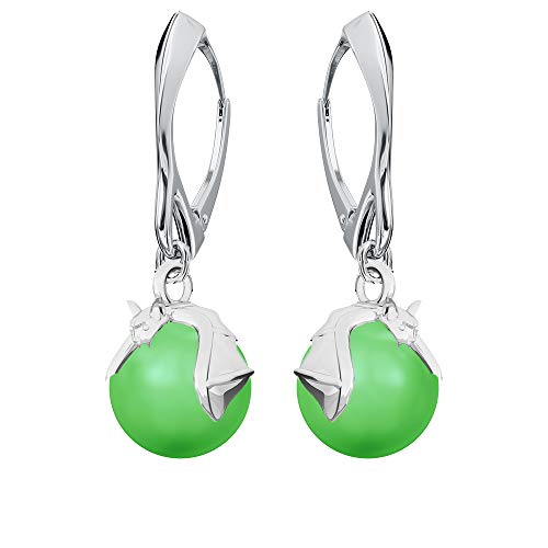 Ohrringe Silber 925 Hängend - mit Anhänger von Perlen - Wählen Sie Ohrringe Hängend - elegante und moderne Schmuck für Sie - Wetten Sie Auf Silber Ohrringe Damen - Fledermaus (Neon Green) von Panda-Jewellery