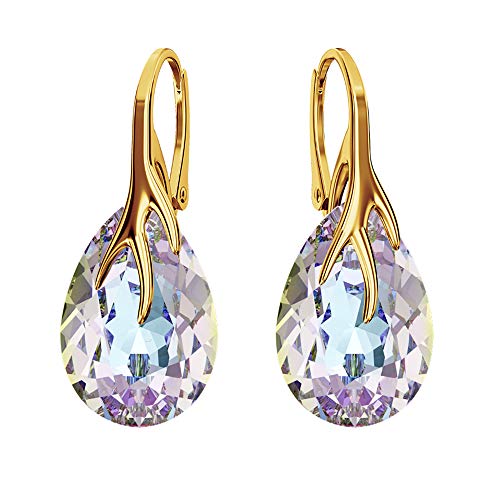 Panda-Jewellery Ohrringe Silber 925 Hängend - Vergoldete Hänger mit Kristallen - Tropfenform (Vitrail Light) Panda-Jewellery Ohrringe Silber 925 Hängend - Vergoldete Hänger mit Kristallen - Tropfenform (Vitrail Light) von Panda-Jewellery