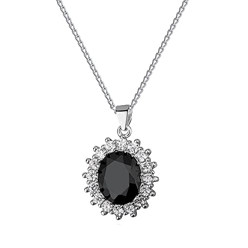 Panda-Jewellery 925-Sterling Silber Halskette mit Kristallen Zirkonia - Liebe - Kette mit Anhänger für Frauen - Schön Schmuck Für Damen Mädchen mit Geschenkbox von Panda-Jewellery