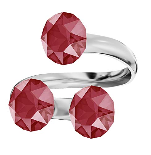 Panda-Jewellery Ring Damen Silber 925 - Ringe Frauen mit drei Kristallen - Elegante Schmuck für Sie - Einstellbare Ringe Silber - Kommt mit Geschenkbox von Panda-Jewellery