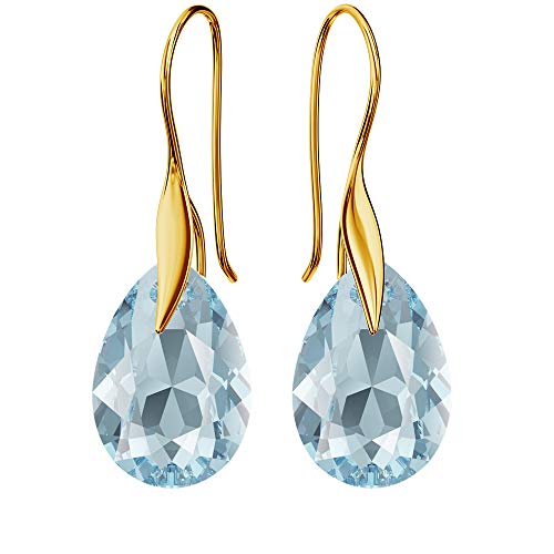 Ohrringe Silber 925 Hängend - Vergoldete Ohrringe Hängend mit Kristallen - Wählen Sie Schmuck für Sie - Wetten Sie Auf Silber Ohrringe Damen in Form eines Tropfes von Panda-Jewellery