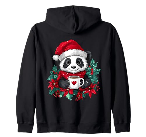 Panda Weihnachten Frauen Männer Kinder Weihnachten Panda Kapuzenjacke von Panda Kaffee Blumen Weihnachten Deko Damen Herren
