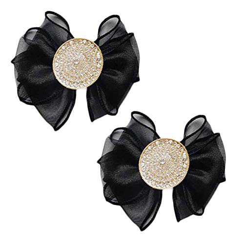 Panda Legends 1 Paar schwarzer Schuhzauber für Pumps Lace Rhinestone Flower Bowknot Party Hochzeitsschuhzubehör von Panda Legends