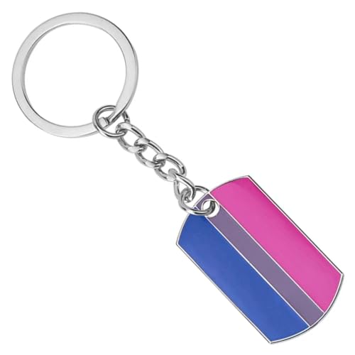 Pride LGBTQI+ Flagge, Hundemarke, Schlüsselanhänger, Bisexuell, One size von Panda Loco