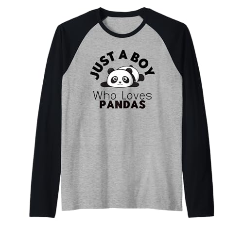 Just A Boy Who Loves Pandas Niedlicher Pandabär Raglan Just A Boy Who Loves Pandas Niedlicher Pandabär Raglan von Panda Lover Designs