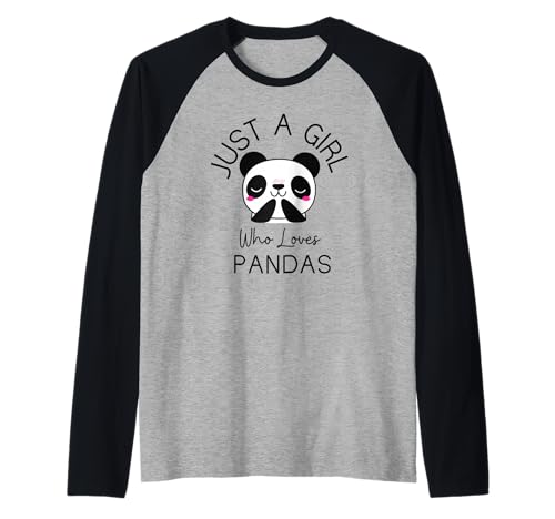 Nur EIN Mädchen, das Pandas süßen Pandabären liebt Raglan von Panda Lover Designs