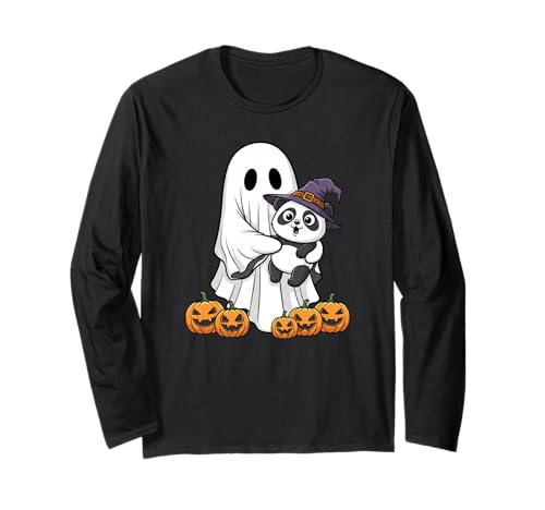 Lustiger Geist Panda Kürbis Halloween Kinder Herren Damen Langarmshirt Lustiger Geist Panda Kürbis Halloween Kinder Herren Damen Langarmshirt von Panda Lovers Cute Halloween Outfits for Boy Girl