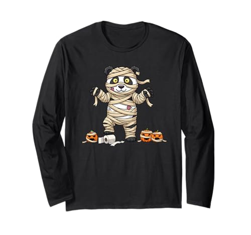 Lustiger Panda Mama Kürbis Halloween Kinder Herren Damen Langarmshirt Lustiger Panda Mama Kürbis Halloween Kinder Herren Damen Langarmshirt von Panda Lovers Cute Halloween Outfits for Boy Girl