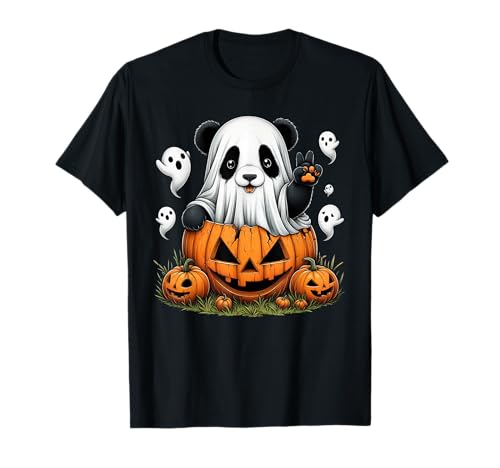 Lustiger Panda Ghost Boo Halloween Panda Damen Herren Kinder T-Shirt von Panda Lovers Halloween Ghost Animal Outfits