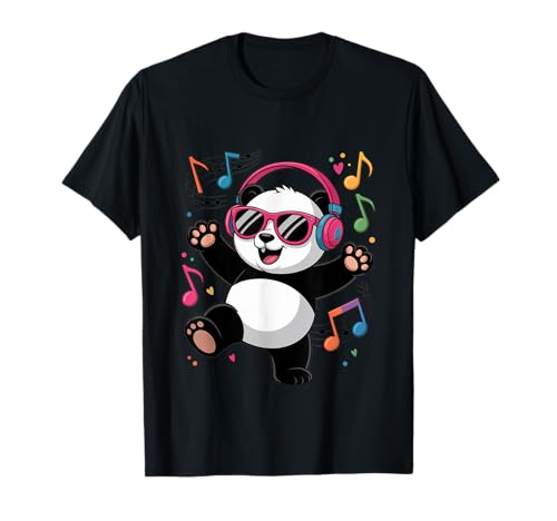 Tanzender Panda mit Musiknoten Lustiges Headphone Kinder T-Shirt Tanzender Panda mit Musiknoten Lustiges Headphone Kinder T-Shirt von Panda Musik Spaß Designs