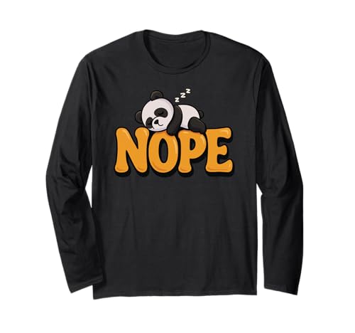 Lustiger Panda Nope Lazy Animal Lover Jungen Mädchen Kinder Langarmshirt von PandaAxis1