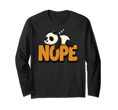 Lustiger Panda Nope Lazy Animal Lover Jungen Mädchen Kinder Langarmshirt von PandaAxis1