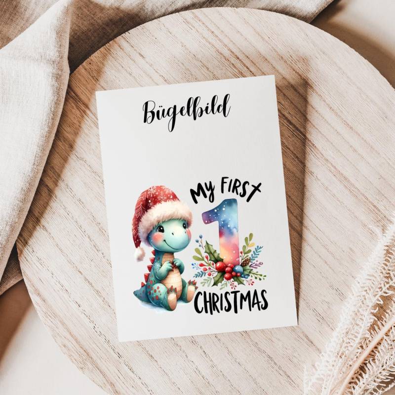 Bügelbild My 1st Christmas Dino | Baby Weihnachten Iron On Transfer von PandaFloeckchen