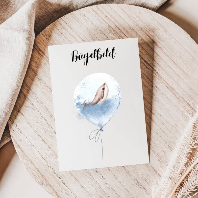 Bügelbild Wal Im Ballon | Zum Aufbügeln Für Deine Schultüte, Kissen, Body, T-Shirt Uvm von PandaFloeckchen