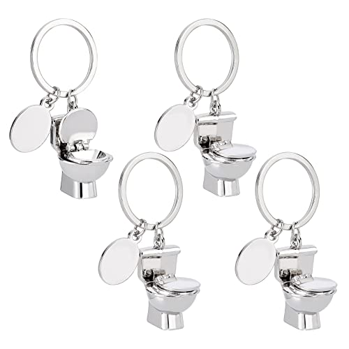 PandaHall 4pcs Toiletten Neuheit Schlüsselanhänger Mini Schlüsselanhänger Lustiger Schlüsselanhänger Metall Toilettensitz Modell Schlüsselanhänger Handtasche Geldbörse Anhänger Für Zuhause von PH PandaHall