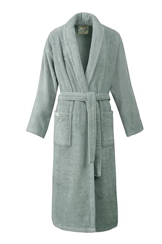 PandaHome Bademantel Damen und Herren aus 100% Baumwolle, Morgenmantel Frottee Kuschel, Saunamantel Warm und Kuschelig, Schnelltrocknend Weich Saugstark Bademäntel 400 g/m² (Mintgrün-Small) von PandaHome