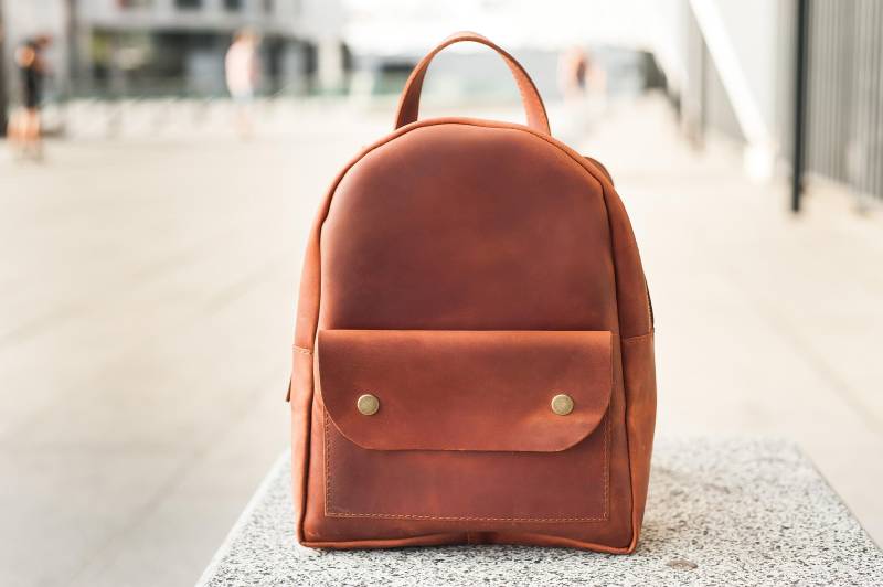 Brauner Leder Rucksack Frauen, Leder Frauen, Rucksack Geldbörse Frauen Braun, Kleiner Geldbeutel, Leder von PandaUA