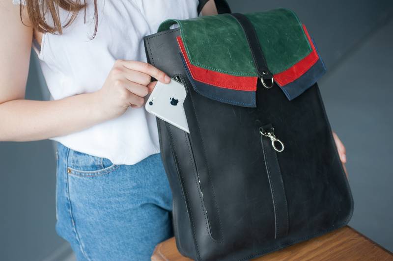 Frauen Rucksack, Leder Laptoptasche, Schwarzer Rucksack, Computer Rucksack, Frauen Arbeitstasche, Wasserdichter Rucksack, Mädchen Rucksack, Laptop von PandaUA