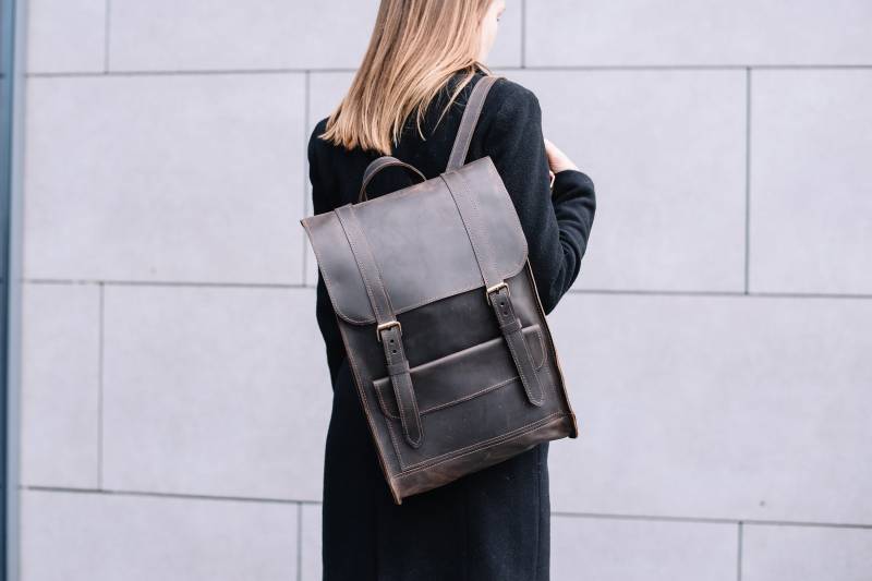 Rucksack, Lederrucksack, College Rucksack, Laptop Rucksack, Hipster Rucksack, Brauner Rucksack, Herren Rucksack, City Rucksack von PandaUA