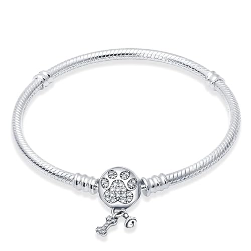 Pandach Armband Damen 925 Sterling Silber, Armbänder Moments Schlangen-Gliederarmband Armkette Valentinstag Muttertag Geburtstags Weihnachten Geschenk von Pandach