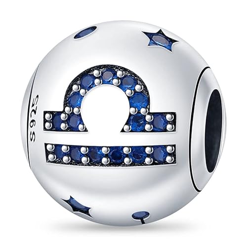 Pandach Damen Charm Anhänger Sternzeichen für Armband 925 Sterling Silber 12 Sternbilder Charms Beads passend für Armband und Halskette, Kompatibel mit Europäischen Armbändern für Frauen Mädchen von Pandach