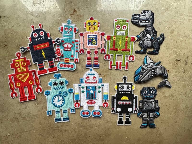 Roboter Patch Bügelflicken Bügelbild Zum Verstecken Von Löchern Oder Als Verzierung von PandalammDE