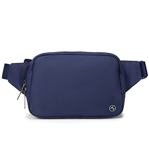 Everywhere Gürteltasche Groß 2L, Pander Wasserdicht Everywhere Fanny Pack Geldbörse für Damen und Herren mit verstellbarem Riemen, Blauer Sturm, Large, Solide von Pander