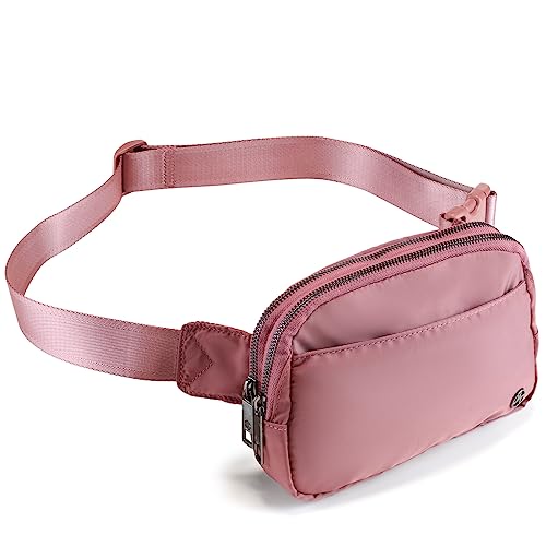 Pander Everywhere Gürteltasche für Damen, 5 Reißverschlusstaschen, RPET-Polyester, Umhängetasche, Bauchtasche, Dune Pink, Überall Gürteltasche von Pander