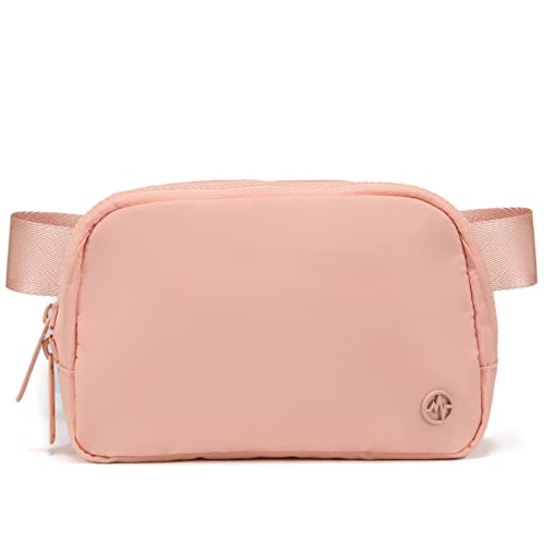 Pander Gürteltasche mit doppeltem Reißverschluss, Nylon, modische Hüfttaschen für Frauen mit verstellbarem Riemen, 1 l., Mono Pink, Überall Gürteltaschen von Pander