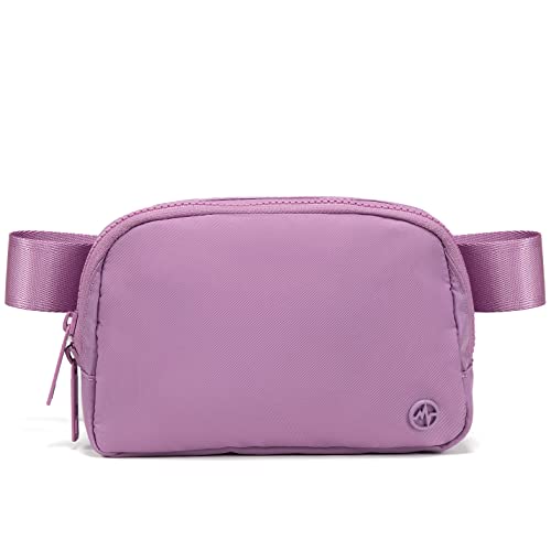 Pander Gürteltasche mit doppeltem Reißverschluss, Nylon, modische Hüfttaschen für Frauen mit verstellbarem Riemen, 1 l., hellviolett, Überall Gürteltaschen von Pander