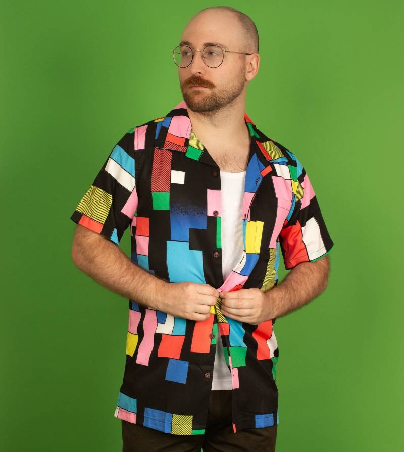 Vintage 80Er Jahre Hawaii Hemd Bunt Hippie 90Er Retro Quadrate Print Party Shirt Für Strand Festival Geschenk Papa von PanderShirts