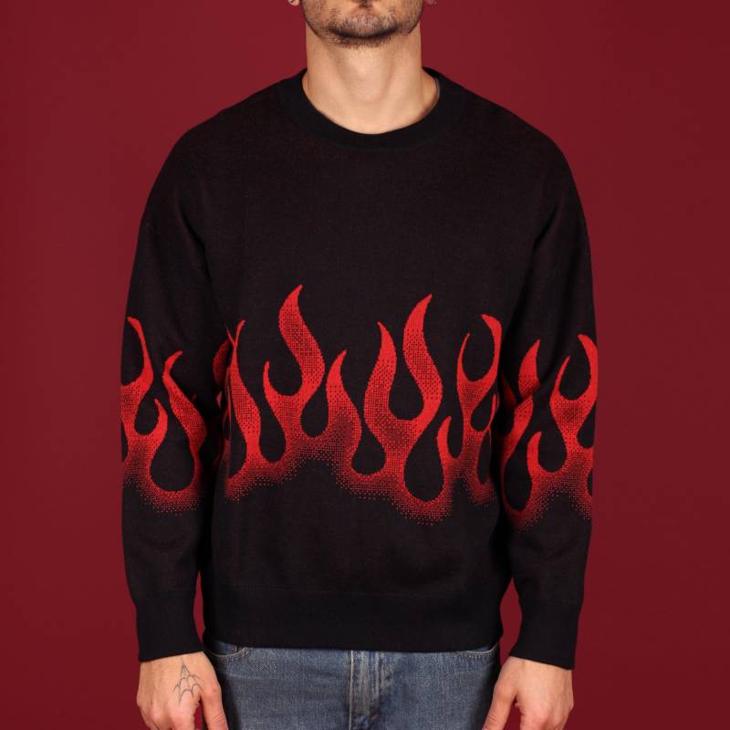 Y2K Flammen Strickpullover, Bequemer 2000Er Jahre Langarm Pullover Mit Gestrickter Flamme Design, Trendiger Unisex Strickmode Y2K Flammen Strickpullover, Bequemer 2000Er Jahre Langarm Pullover Mit Gestrickter Flamme Design, Trendiger Unisex Strickmode von PanderShirts