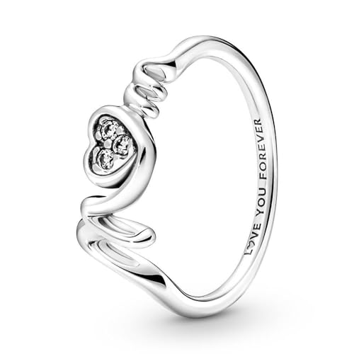 PANDORA Damen Ring "MOM mit Herz" Silber mit Zirkonia 191149C01 191149C01-48 von PANDORA