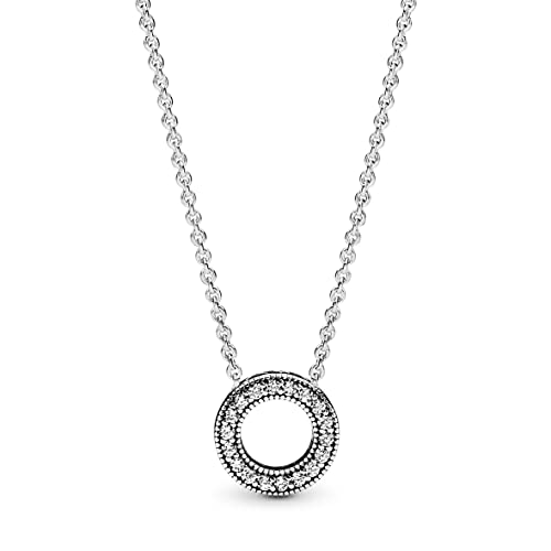 PANDORA Kette mit Anhänger "Hearts of PANDORA Necklace" Silber Zirkonia 397436CZ-45 von PANDORA
