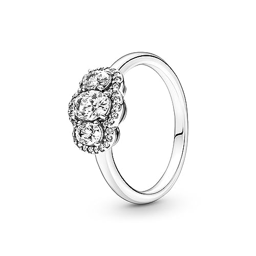 PANDORA Ring Timeless "drei Steine" silber, Zirkonia 190049C01 52 von Pandora