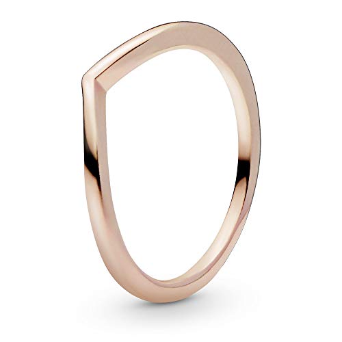 PANDORA Polished Wishbone Ring in Roségold mit 14 Karat rosévergoldete Metalllegierung Timeless Collection, Größe 54 von PANDORA