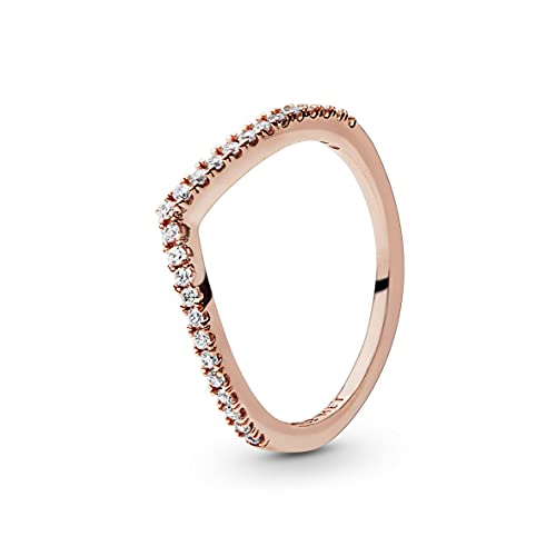 PANDORA Sparkling Wishbone Ring in Roségold mit 14 Karat rosévergoldete Metalllegierung und Cubic Zirkonia Steinen Timeless Collection, Größe 58 PANDORA Sparkling Wishbone Ring in Roségold mit 14 Karat rosévergoldete Metalllegierung und Cubic Zirkonia Steinen Timeless Collection, Größe 58 von PANDORA