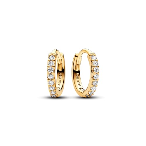 PANDORA Timeless Funkelnde Huggie Ohrringe aus Sterling Silber mit vergoldeter Metalllegierung und Zirkonia, 263015C01 PANDORA Timeless Funkelnde Huggie Ohrringe aus Sterling Silber mit vergoldeter Metalllegierung und Zirkonia, 263015C01 von PANDORA