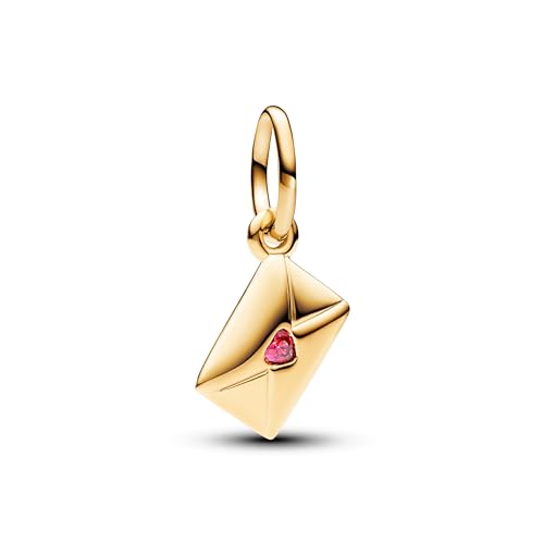 PANDORA Moments Liebesbrief Umschlag Charm-Anhänger aus Sterling Silber mit 14 Karat vergoldeter Metalllegierung, Zirkonia, Kompatibel Moments Armbänder, 762606C01 PANDORA Moments Liebesbrief Umschlag Charm-Anhänger aus Sterling Silber mit 14 Karat vergoldeter Metalllegierung, Zirkonia, Kompatibel Moments Armbänder, 762606C01 von PANDORA