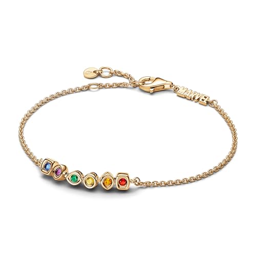 PANDORA Moments The Avengers Infinity Steine Gliederarmband aus Sterling Silber mit vergoldeter Metalllegierung und künstlichen Kristallen, Größe: 18cm, 562960C01-18 PANDORA Moments The Avengers Infinity Steine Gliederarmband aus Sterling Silber mit vergoldeter Metalllegierung und künstlichen Kristallen, Größe: 18cm, 562960C01-18 von PANDORA